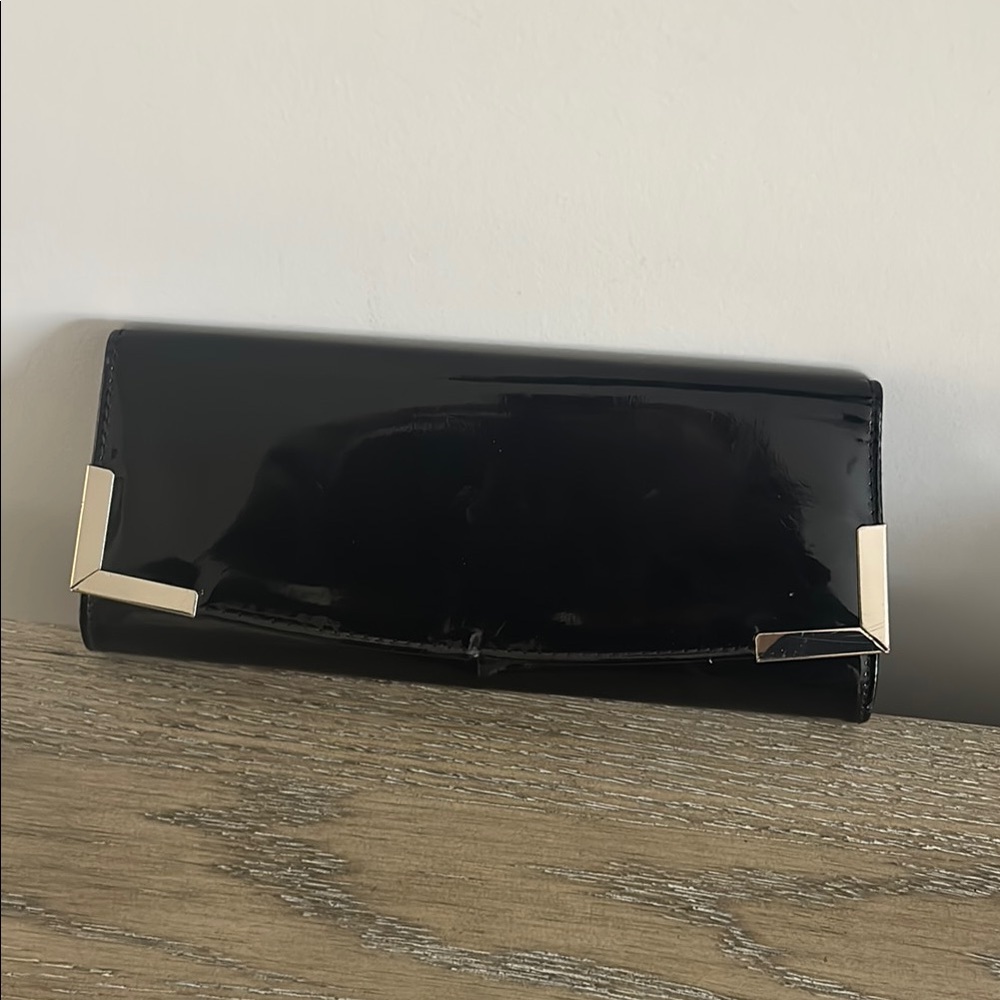 Black Clutch with Silver Accents